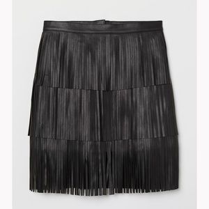 H&M Leather fringe mini skirt